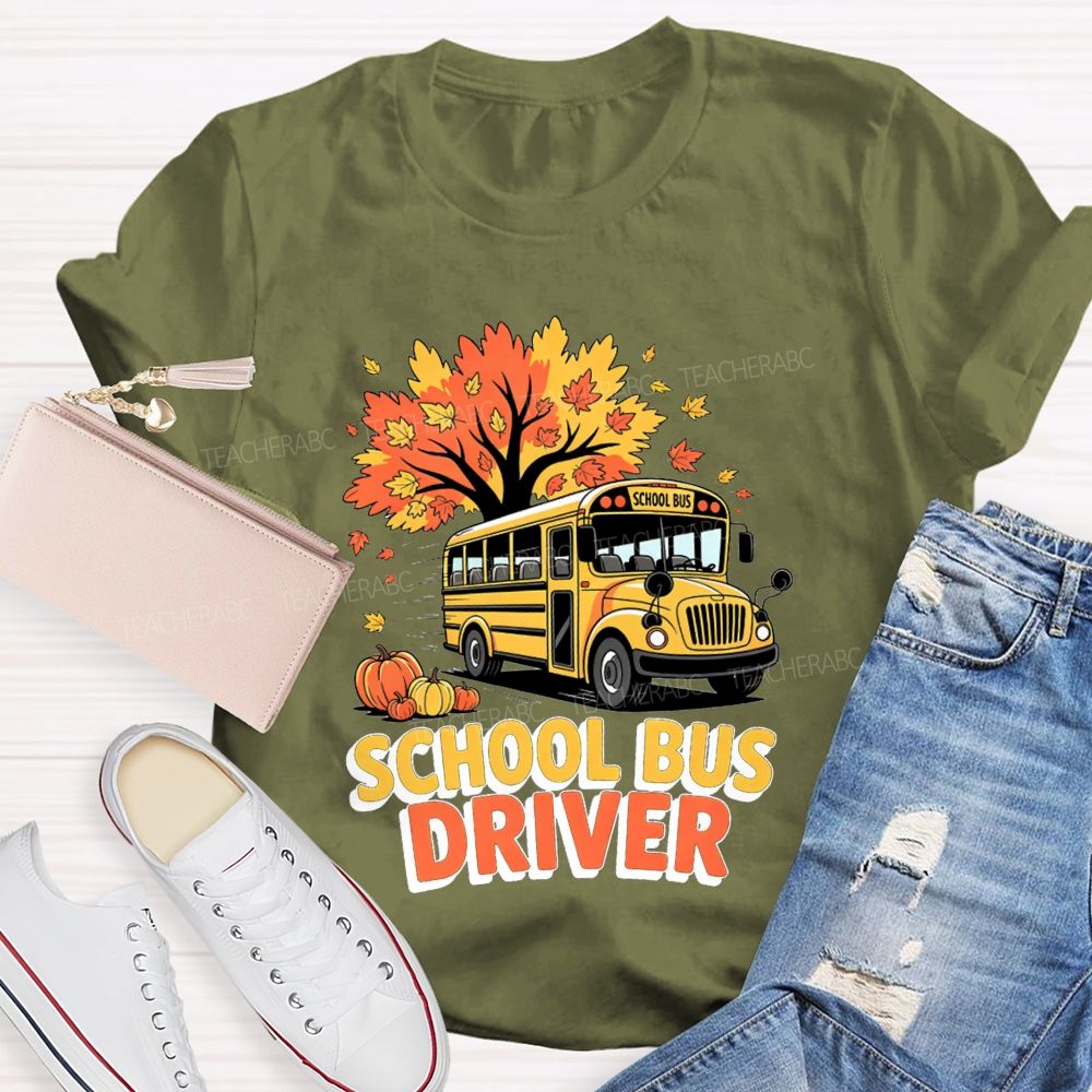 School Bus Driver Fall Autumn Season T-shirt