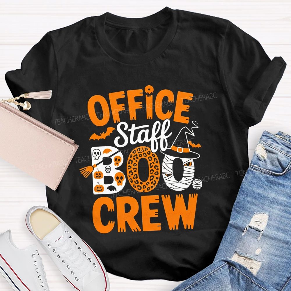 Office Staff Boo Crew Spooky Days At The Office Teacher T-shirt