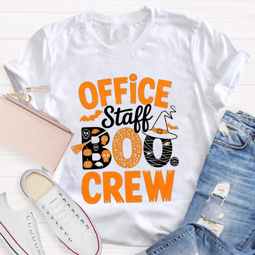 Office Staff Boo Crew Spooky Days At The Office Teacher T-shirt