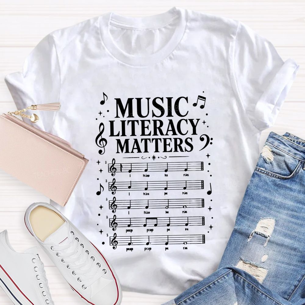 Music Literacy Matters Melody And Musical Knowledge Teacher T-shirt