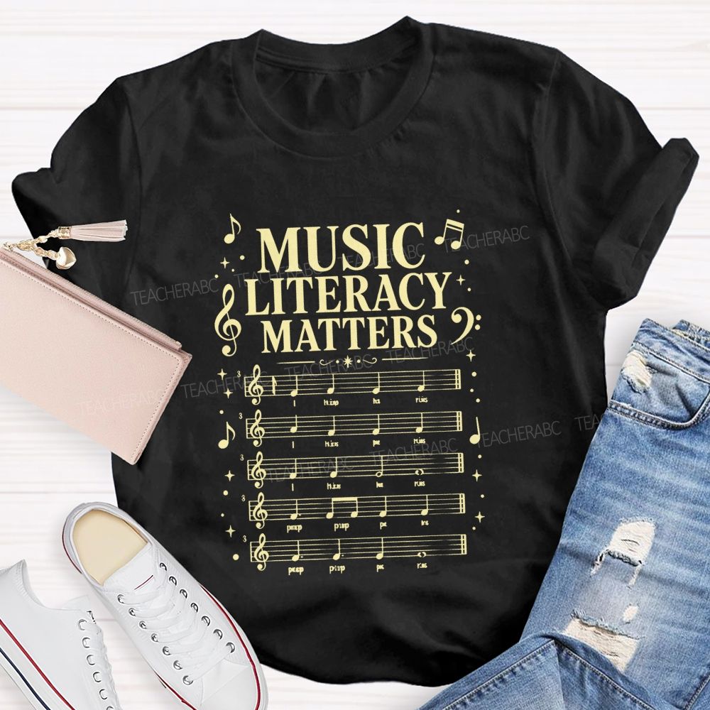 Music Literacy Matters Melody And Musical Knowledge Teacher T-shirt