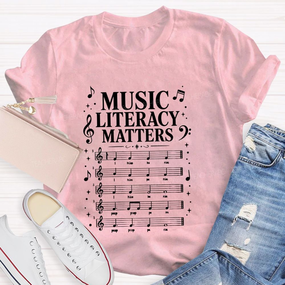 Music Literacy Matters Melody And Musical Knowledge Teacher T-shirt