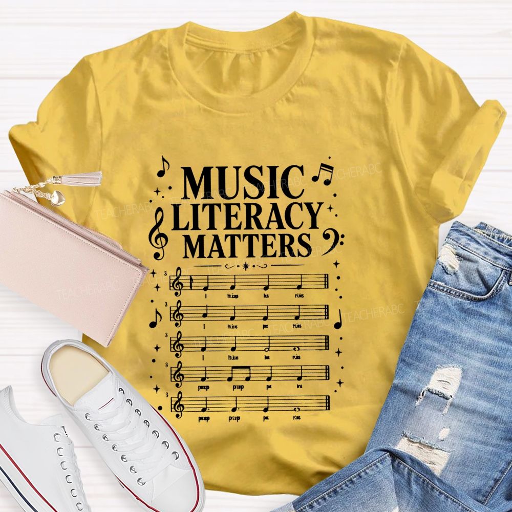 Music Literacy Matters Melody And Musical Knowledge Teacher T-shirt