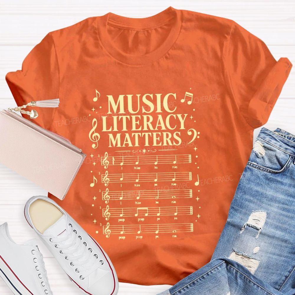 Music Literacy Matters Melody And Musical Knowledge Teacher T-shirt