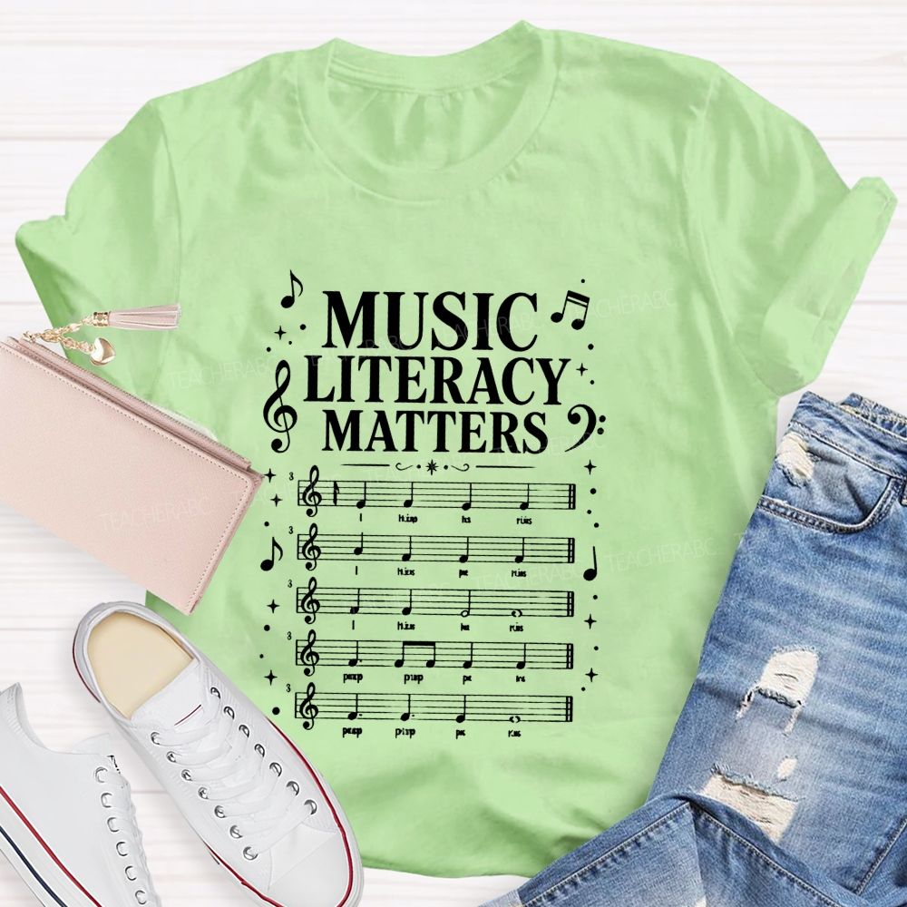 Music Literacy Matters Melody And Musical Knowledge Teacher T-shirt