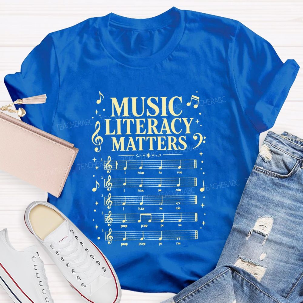 Music Literacy Matters Melody And Musical Knowledge Teacher T-shirt