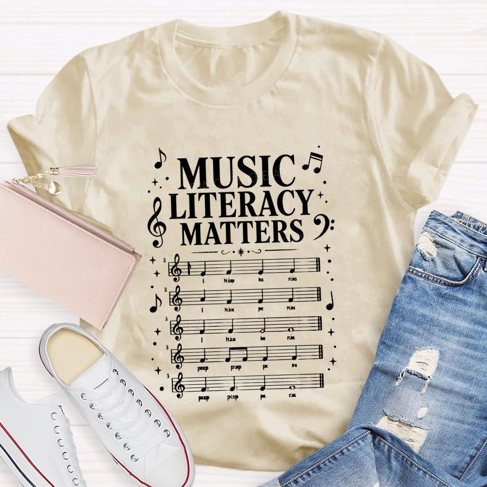 Music Literacy Matters Melody And Musical Knowledge Teacher T-shirt