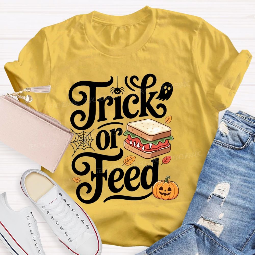 Trick Or Feed Spooky Sandwich Lunch Lady T-shirt
