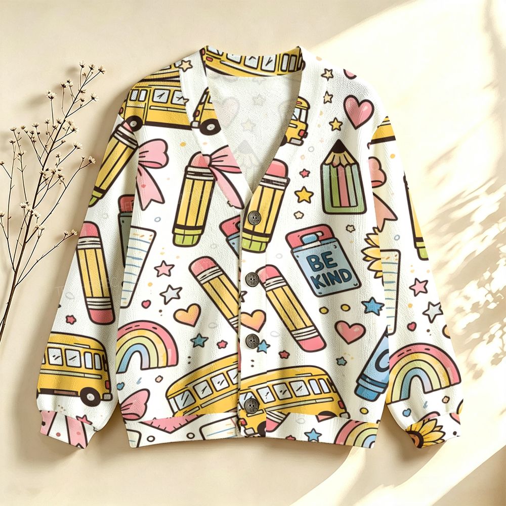 Be Kind Sunflower Teacher Sweater-Style Cardigan