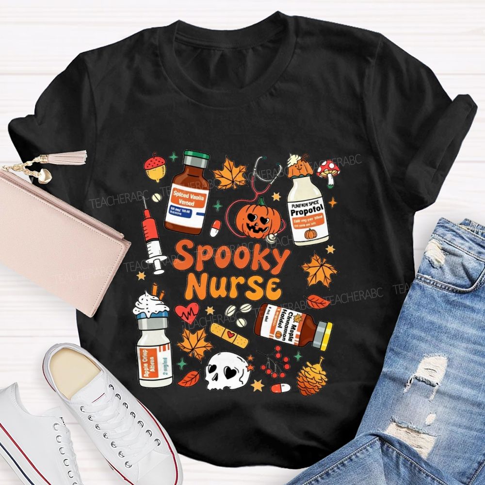 Pooky Nurse Mode Activated For Halloween Teacher T-shirt
