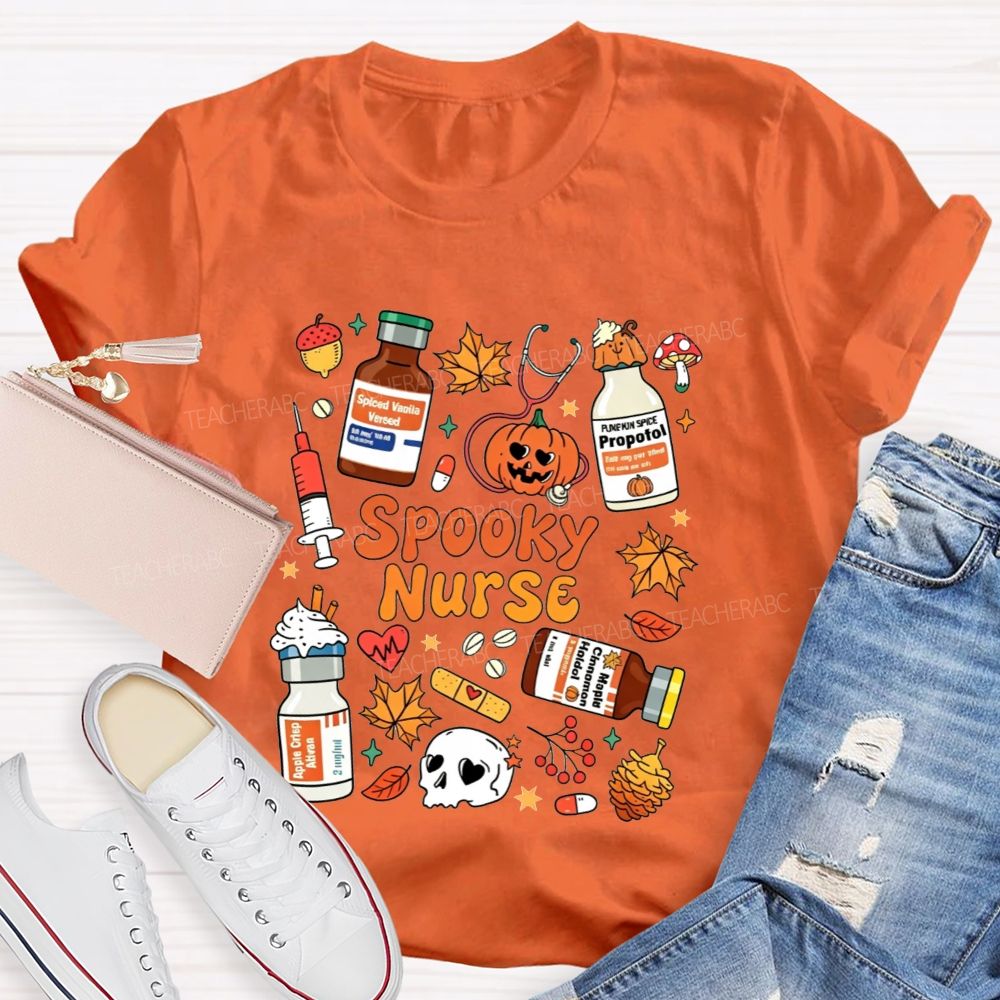 Pooky Nurse Mode Activated For Halloween Teacher T-shirt