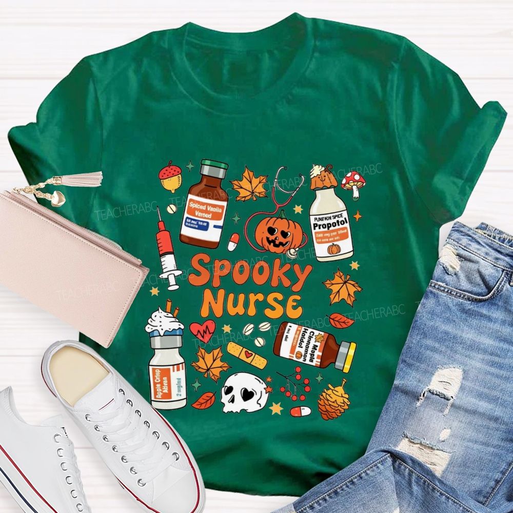 Pooky Nurse Mode Activated For Halloween Teacher T-shirt