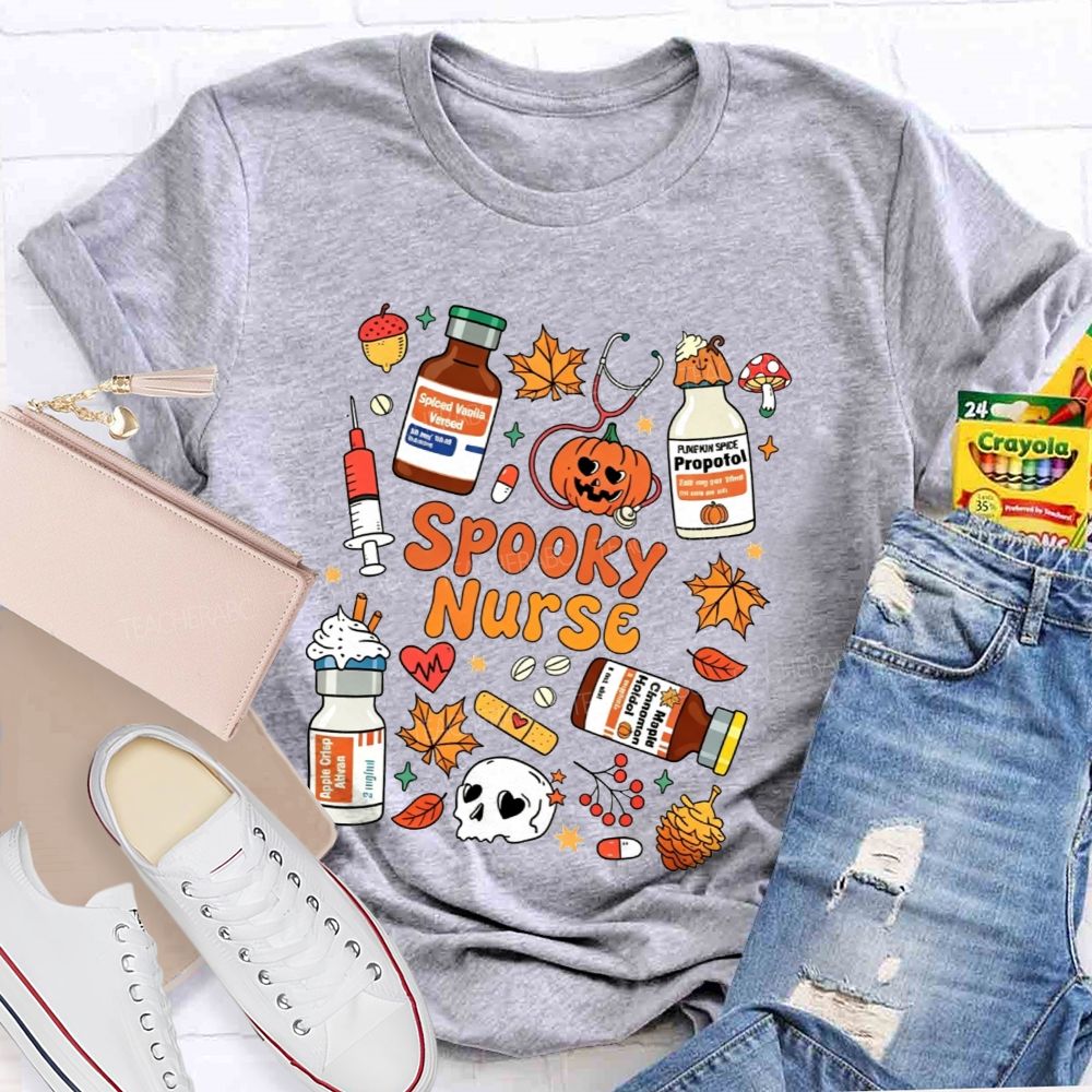 Pooky Nurse Mode Activated For Halloween Teacher T-shirt