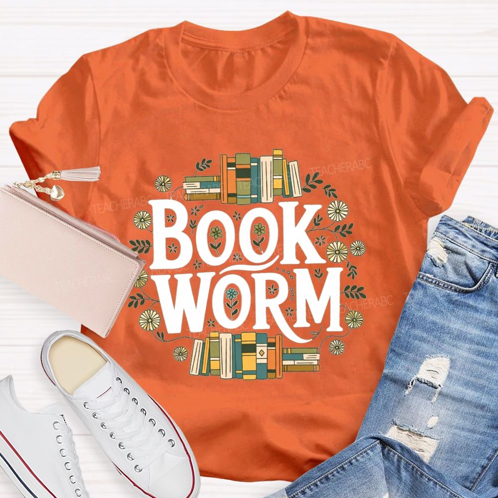 Bookworm Reader Vibes Flowers And Endless Reading Teacher T-shirt