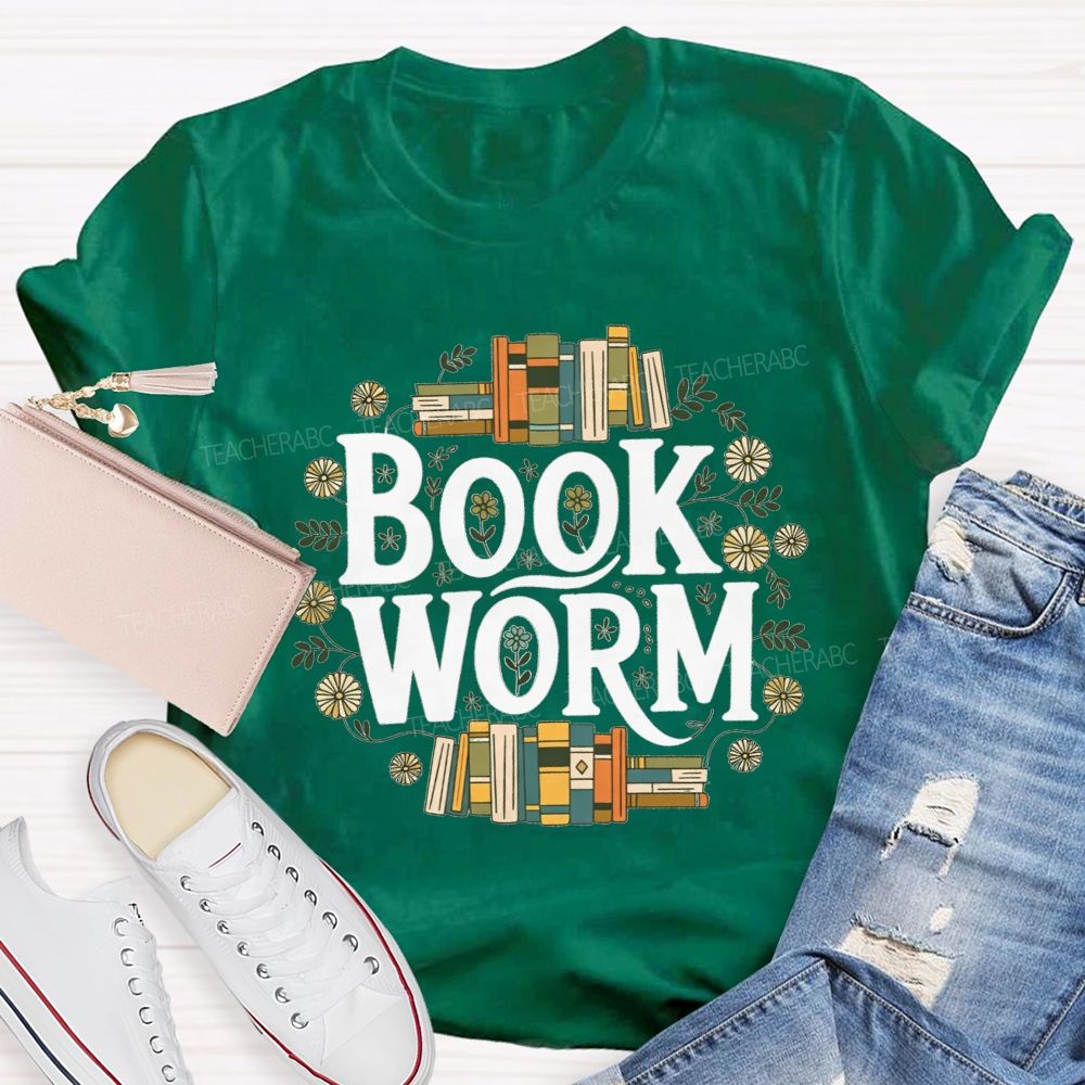 Bookworm Reader Vibes Flowers And Endless Reading Teacher T-shirt