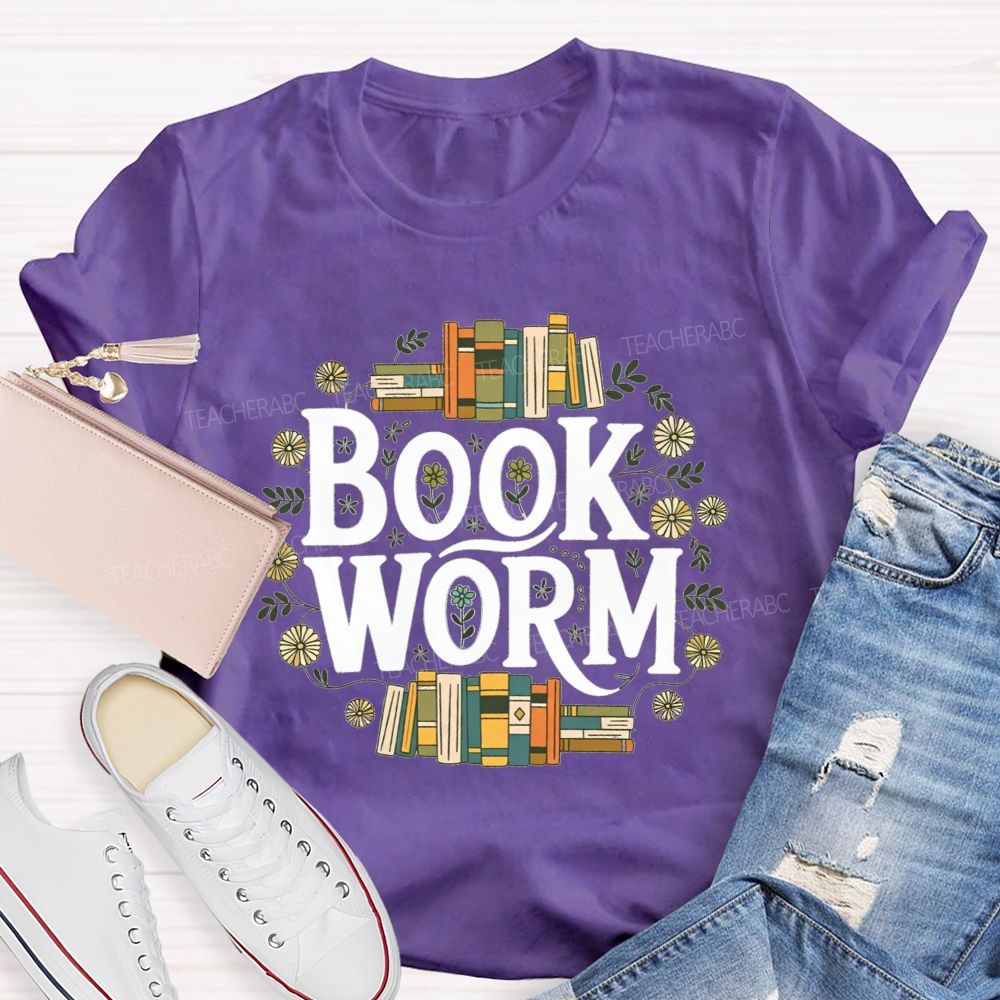Bookworm Reader Vibes Flowers And Endless Reading Teacher T-shirt