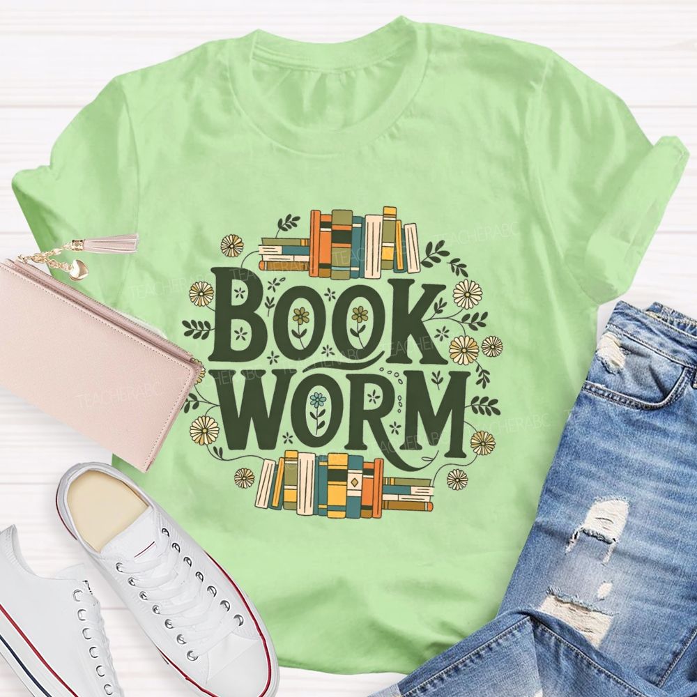 Bookworm Reader Vibes Flowers And Endless Reading Teacher T-shirt