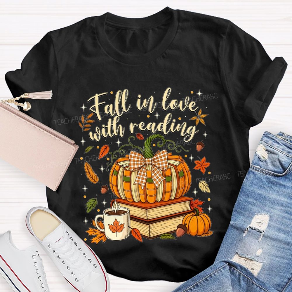 Fall In Love With Reading Cozy Autumn Days Spent Reading Books T-shirt