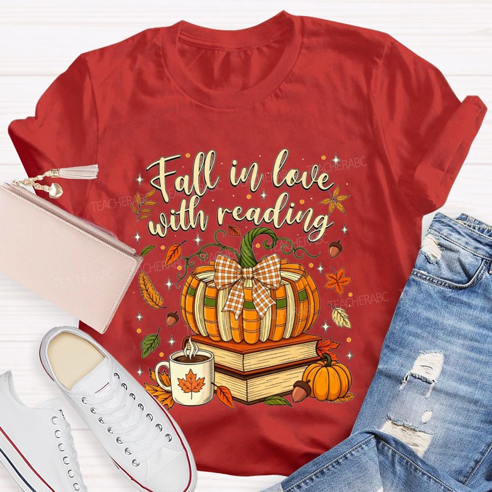 Fall In Love With Reading Cozy Autumn Days Spent Reading Books T-shirt
