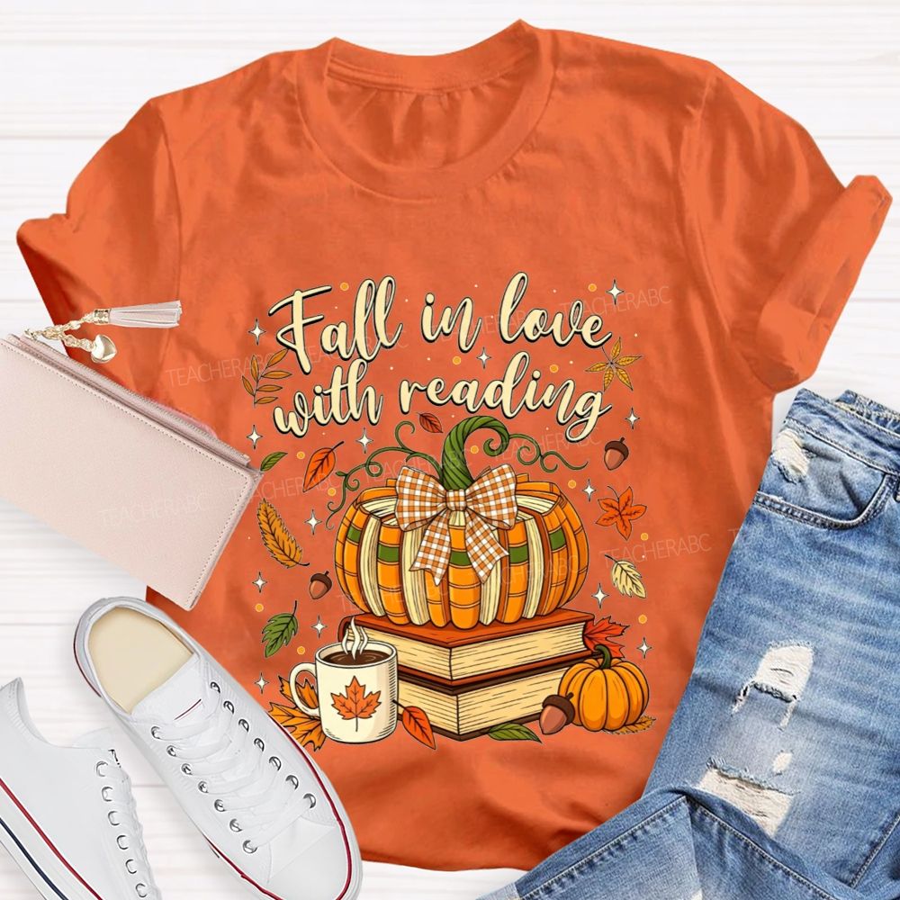 Fall In Love With Reading Cozy Autumn Days Spent Reading Books T-shirt