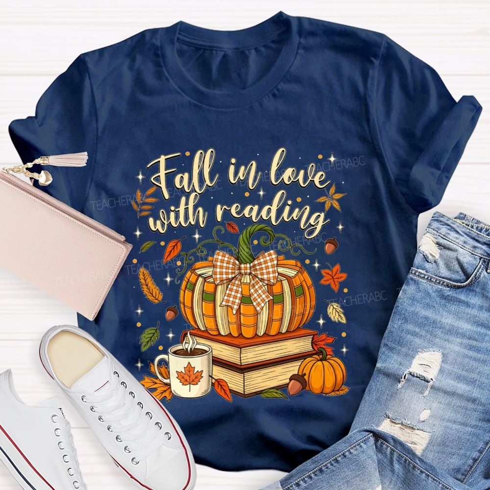Fall In Love With Reading Cozy Autumn Days Spent Reading Books T-shirt