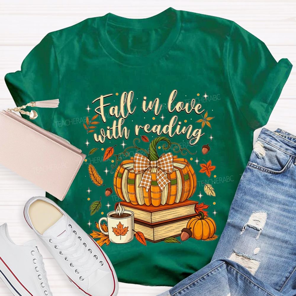 Fall In Love With Reading Cozy Autumn Days Spent Reading Books T-shirt