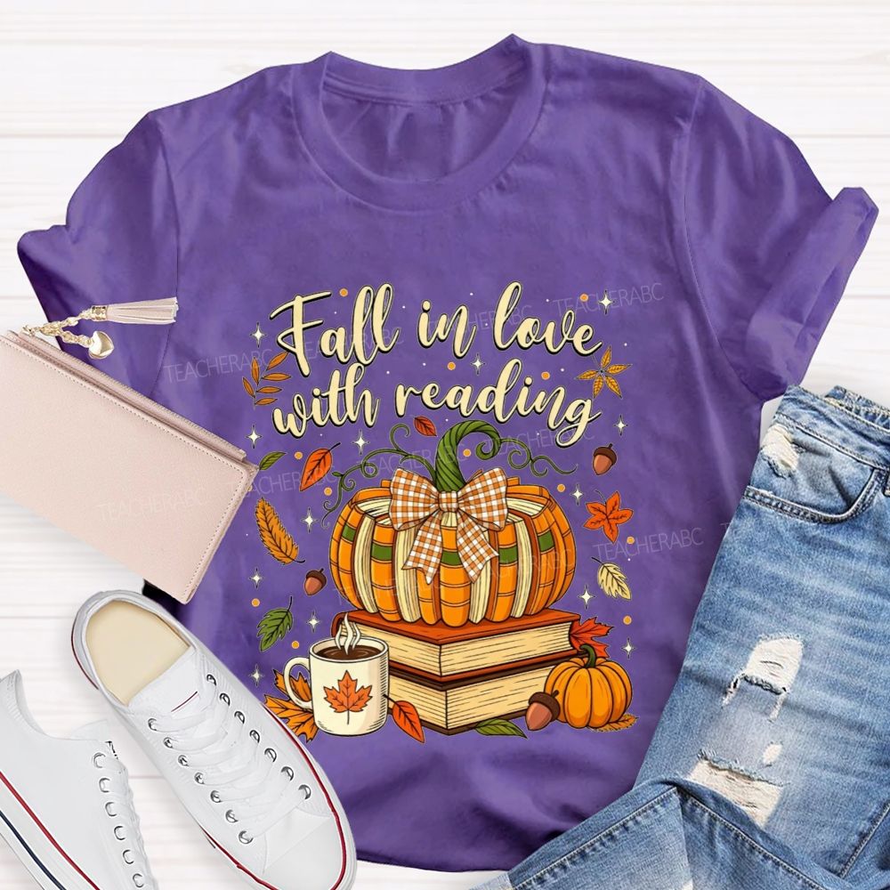Fall In Love With Reading Cozy Autumn Days Spent Reading Books T-shirt