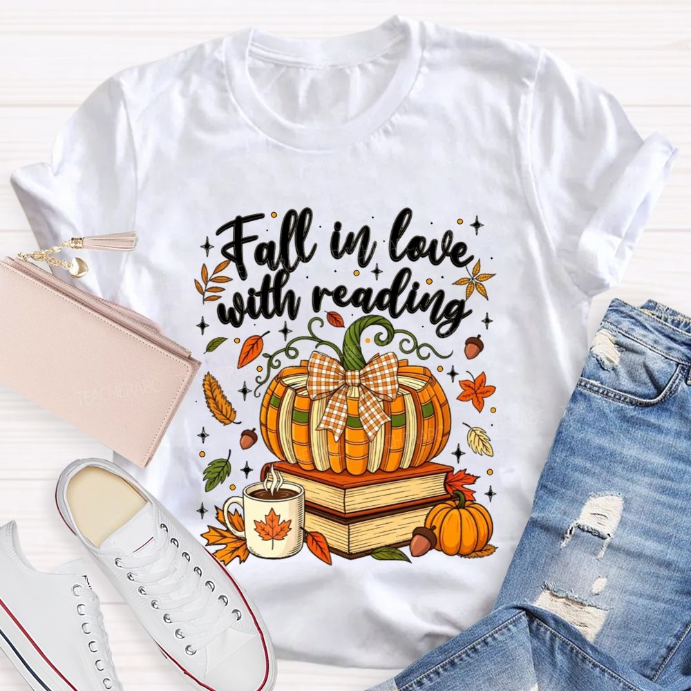 Fall In Love With Reading Cozy Autumn Days Spent Reading Books T-shirt