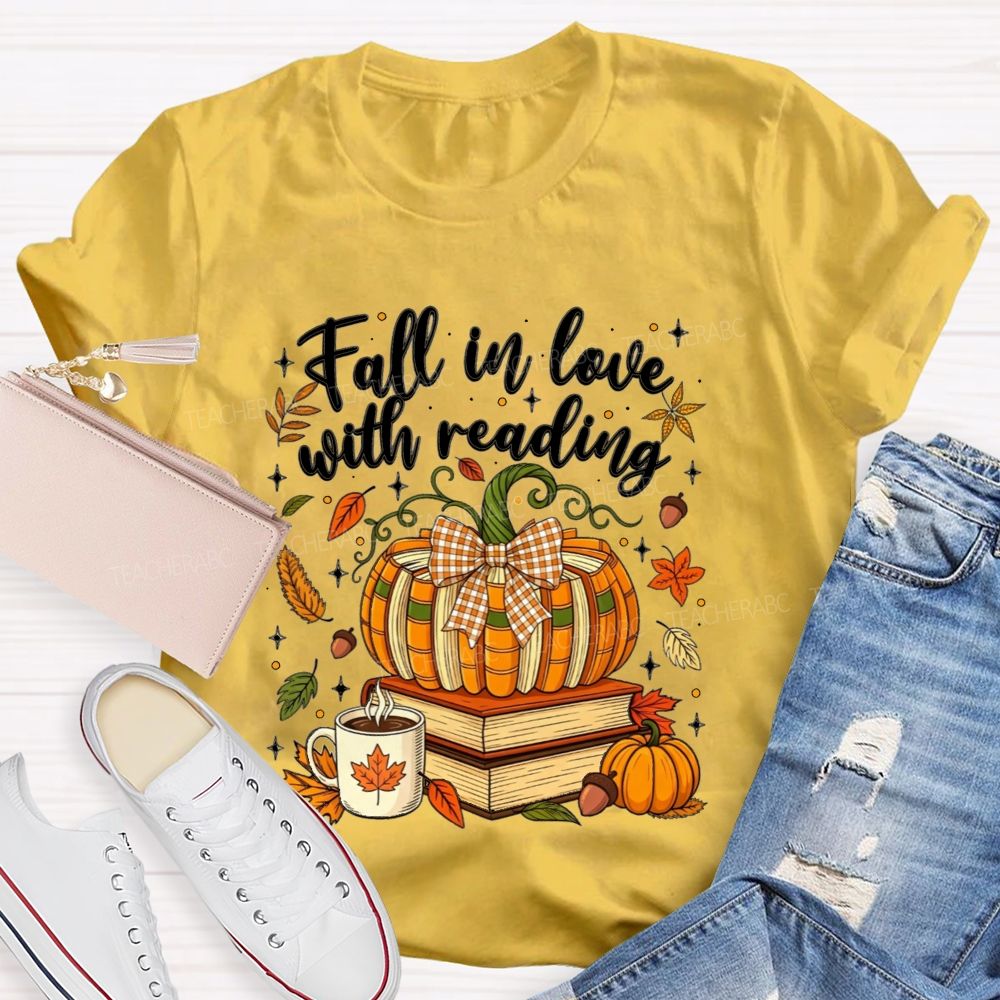 Fall In Love With Reading Cozy Autumn Days Spent Reading Books T-shirt