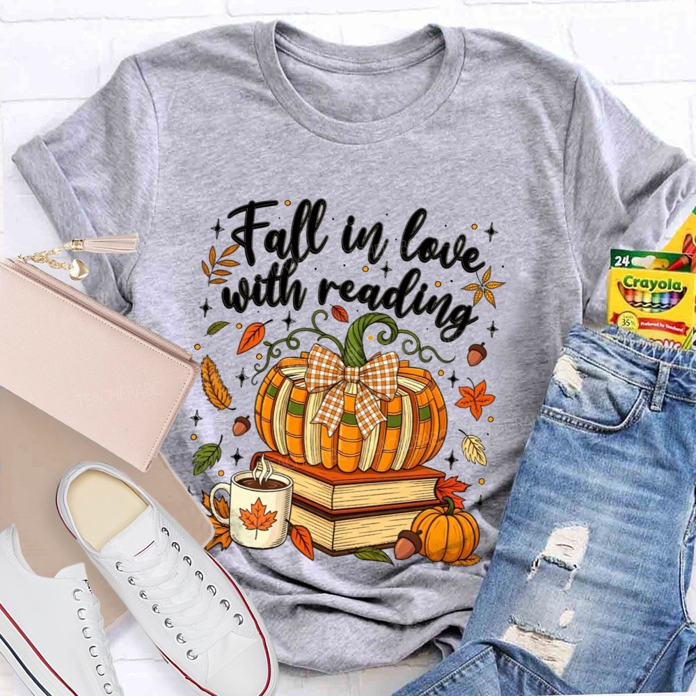 Fall In Love With Reading Cozy Autumn Days Spent Reading Books T-shirt