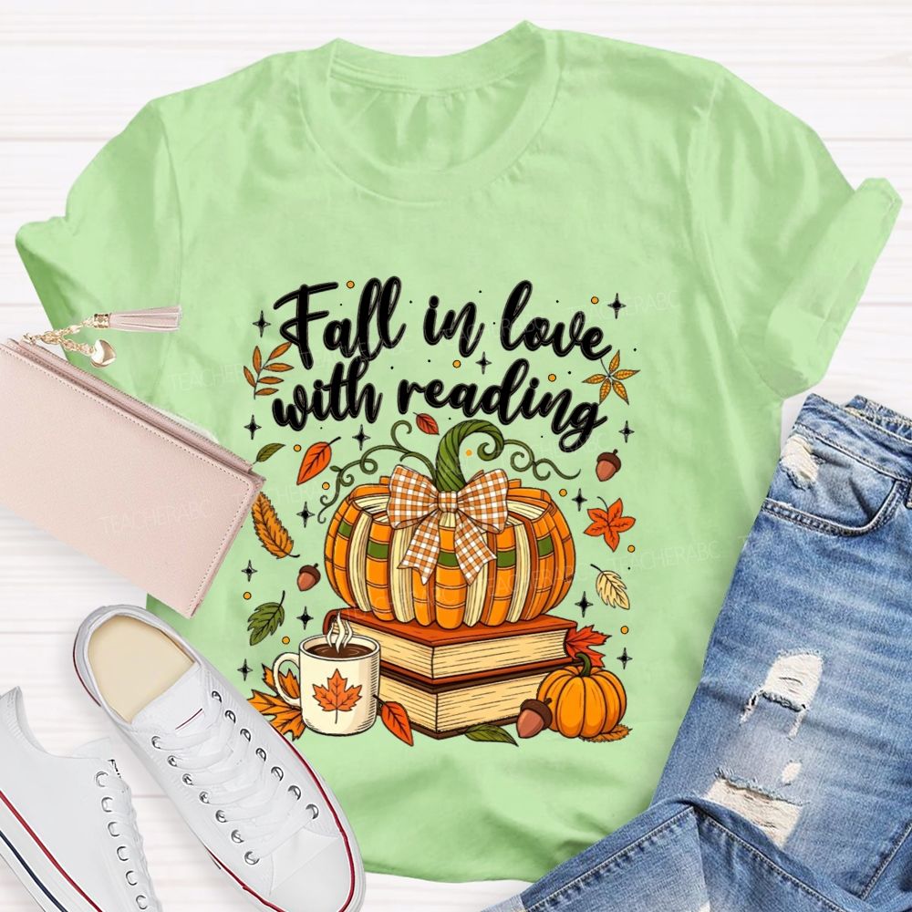 Fall In Love With Reading Cozy Autumn Days Spent Reading Books T-shirt