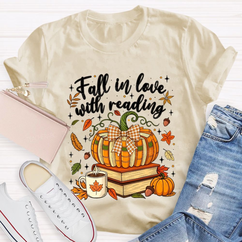Fall In Love With Reading Cozy Autumn Days Spent Reading Books T-shirt