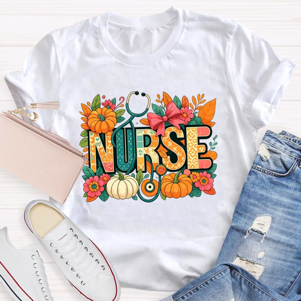 Stethoscope Pumpkins And All‑Fall Nurse Vibes T-shirt