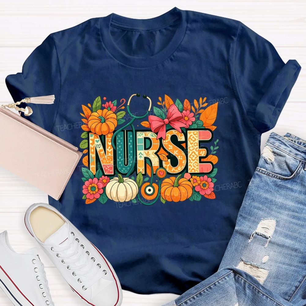 Stethoscope Pumpkins And All‑Fall Nurse Vibes T-shirt