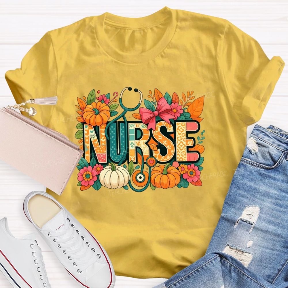 Stethoscope Pumpkins And All‑Fall Nurse Vibes T-shirt