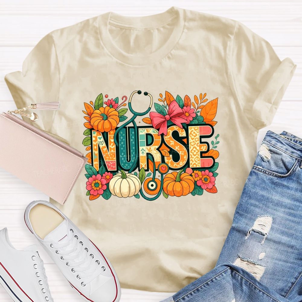 Stethoscope Pumpkins And All‑Fall Nurse Vibes T-shirt