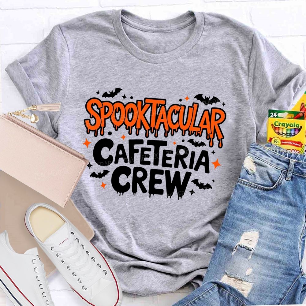 Spooktacular Cafeteria Crew Spooky Vibes In The School Cafeteria T-shirt