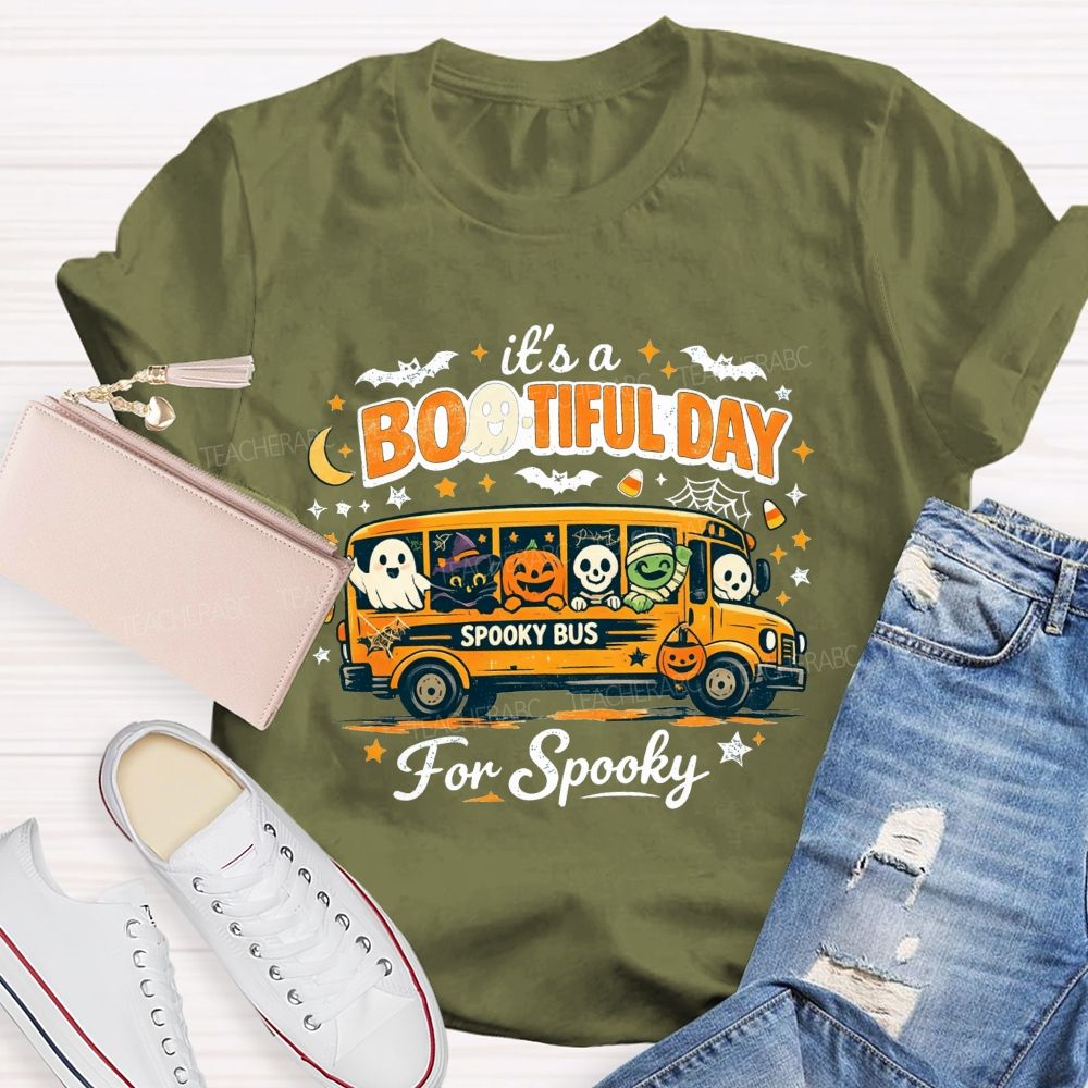 It'S A Bootiful Day For Spooky Shool Bus Driver T-shirt