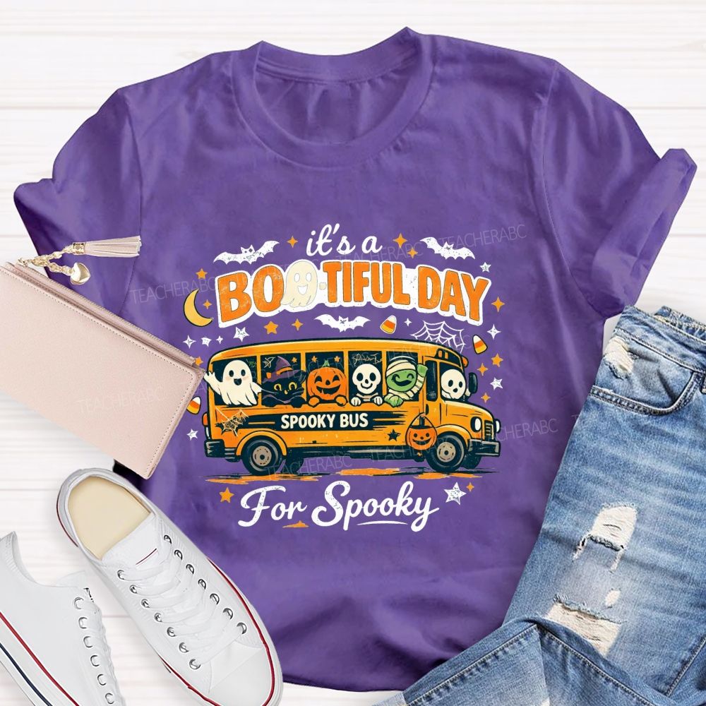 It'S A Bootiful Day For Spooky Shool Bus Driver T-shirt