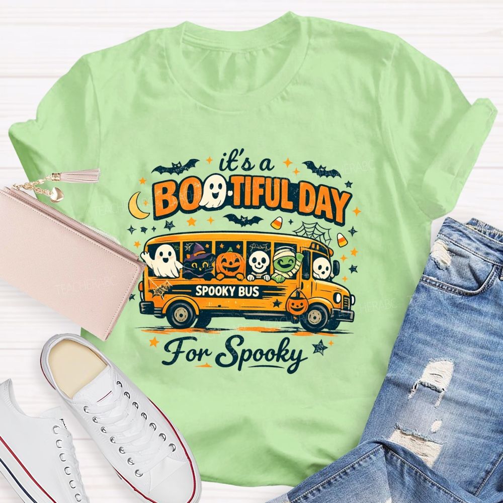 It'S A Bootiful Day For Spooky Shool Bus Driver T-shirt