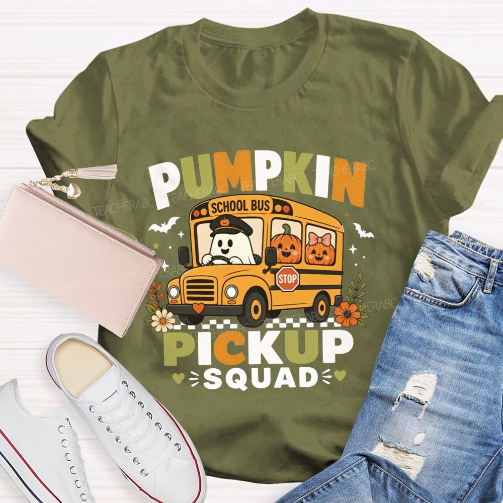 Halloween Pumpkin Pickup Squad Fall Bus Vibes T-shirt