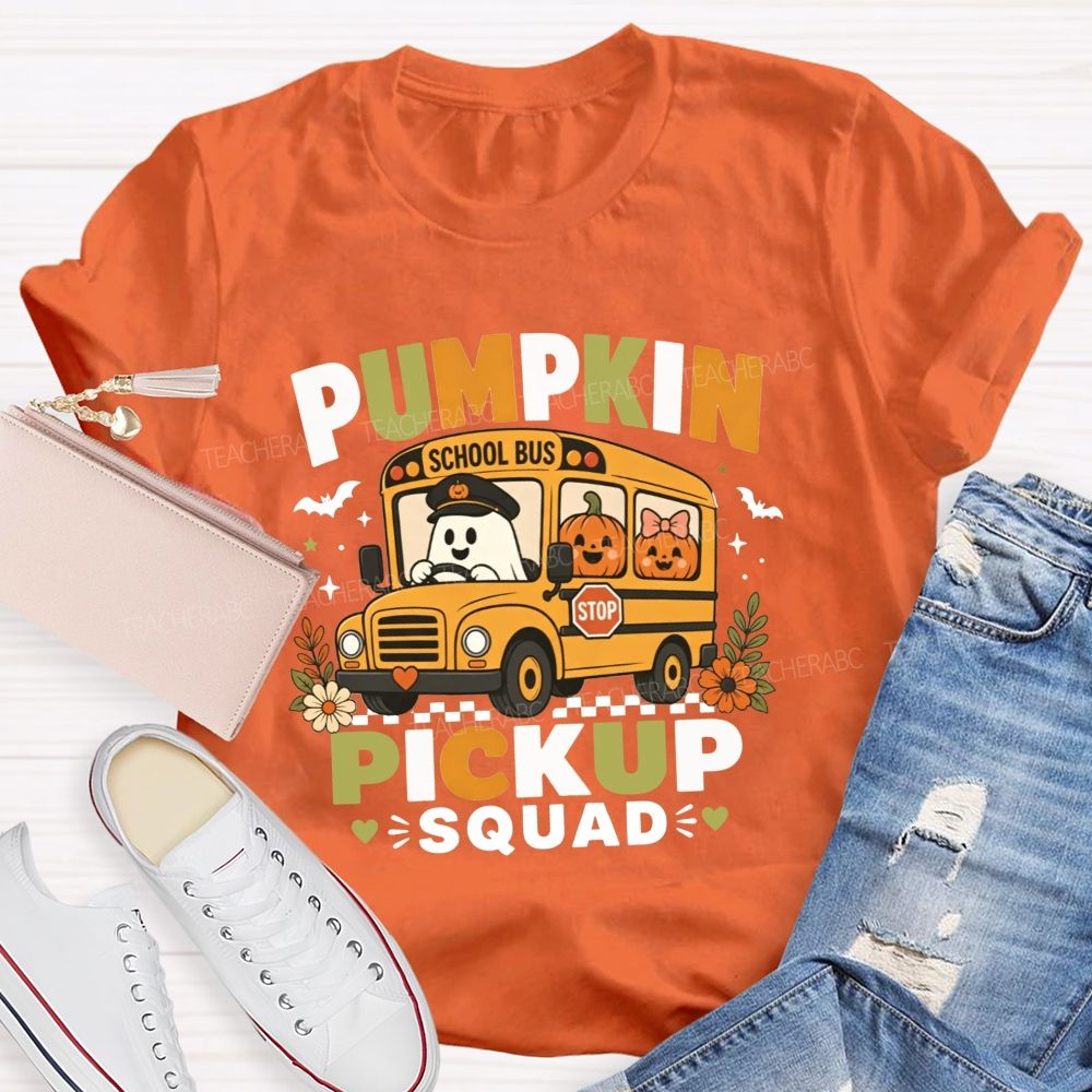 Halloween Pumpkin Pickup Squad Fall Bus Vibes T-shirt