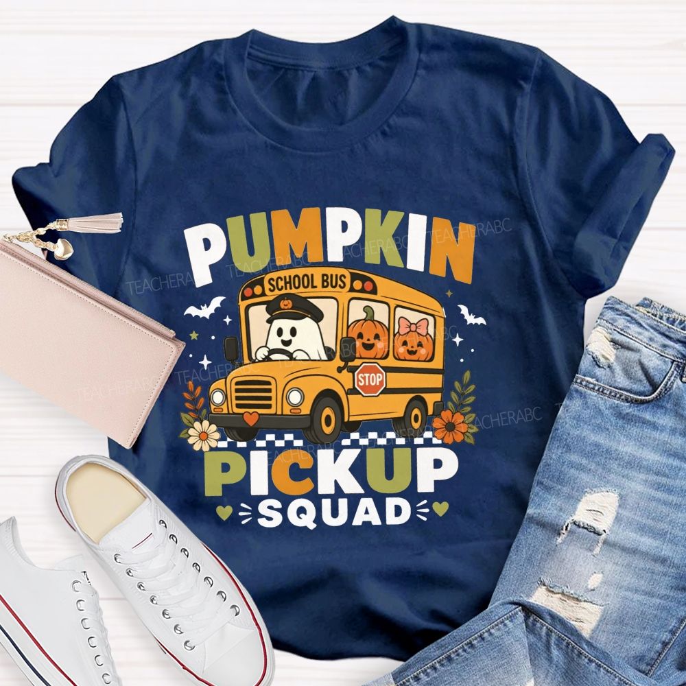 Halloween Pumpkin Pickup Squad Fall Bus Vibes T-shirt