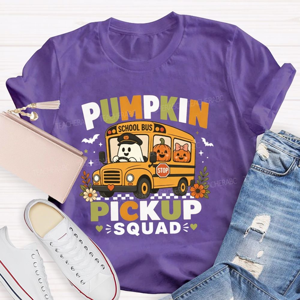 Halloween Pumpkin Pickup Squad Fall Bus Vibes T-shirt