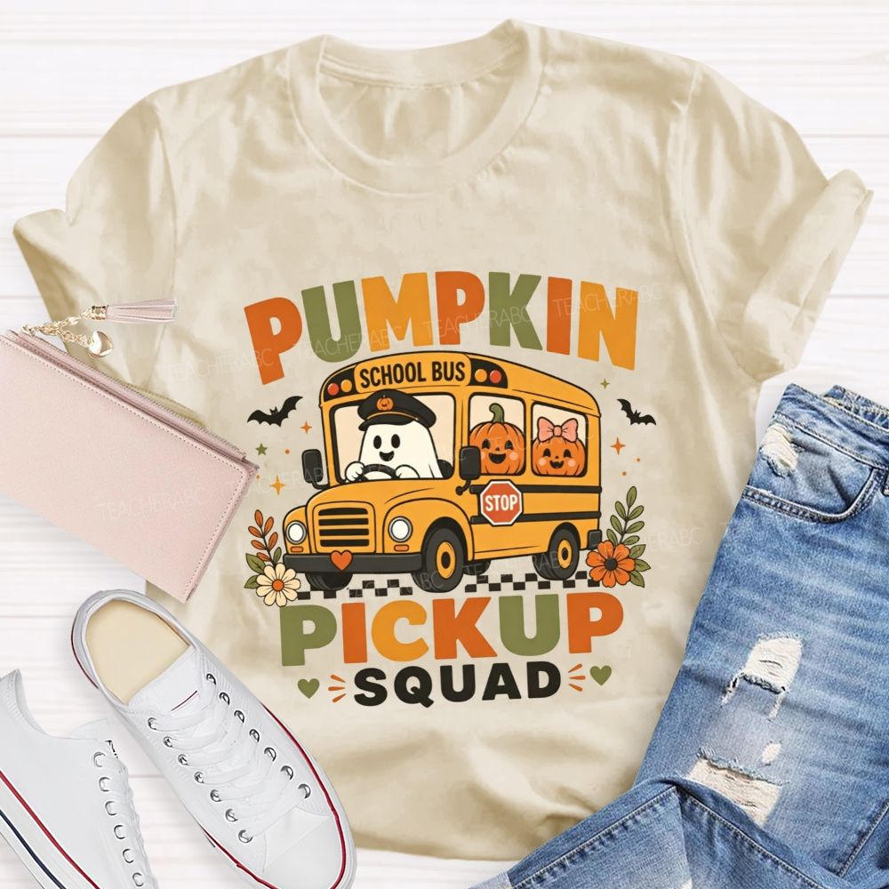 Halloween Pumpkin Pickup Squad Fall Bus Vibes T-shirt