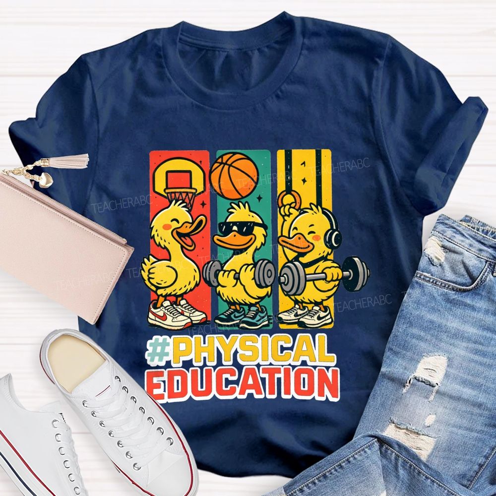 Physical Education Cute Duck Teacher T-shirt