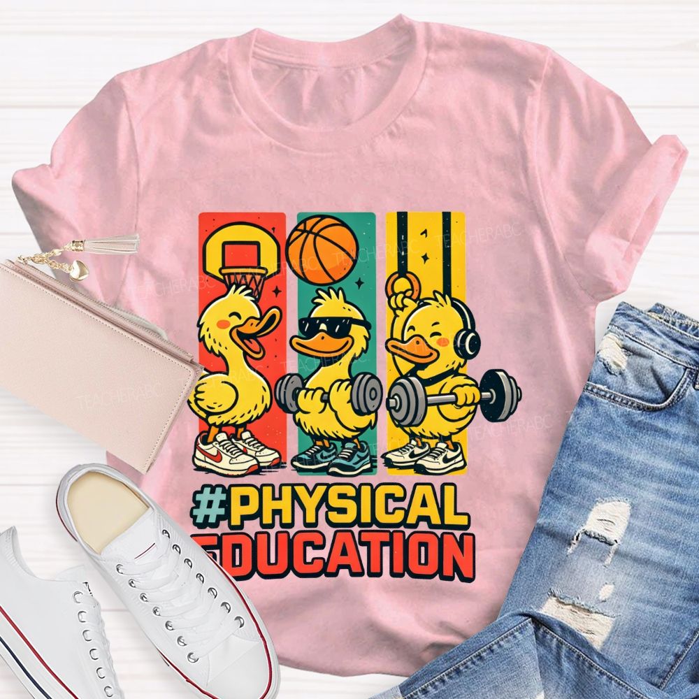 Physical Education Cute Duck Teacher T-shirt