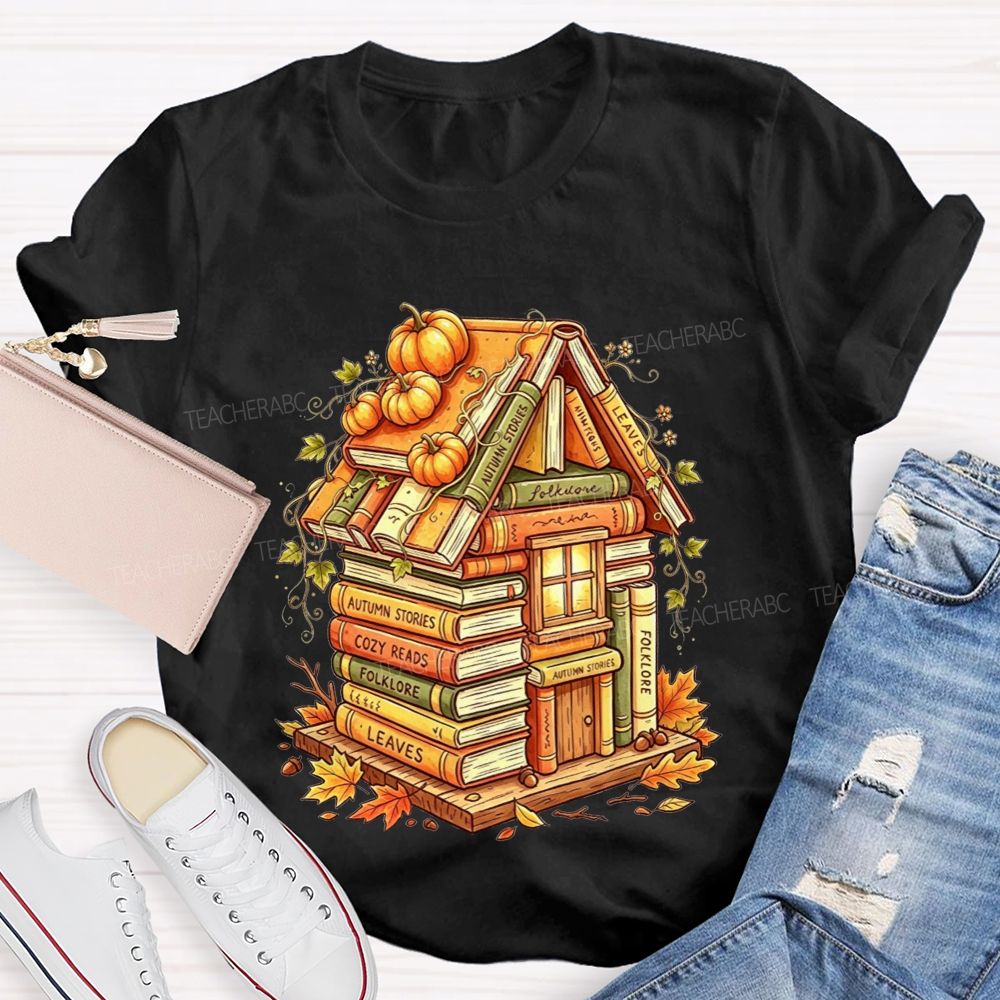 Fall Seasons Pumpkin Spice And Endless Cozy Reads Teacher T-shirt