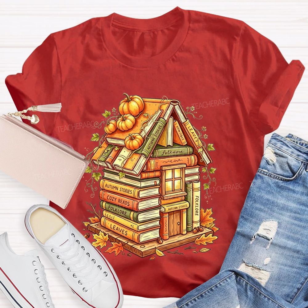 Fall Seasons Pumpkin Spice And Endless Cozy Reads Teacher T-shirt