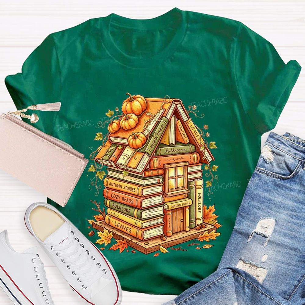Fall Seasons Pumpkin Spice And Endless Cozy Reads Teacher T-shirt